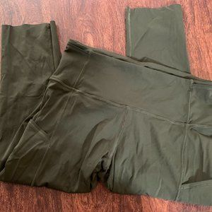 lululemon Fast and Free High-Rise Crop 19'' Sz 8 Dark Olive
